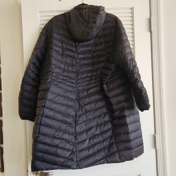 Lands End Plus Petite Ultralight Packable Down Coat With Hood Black 2X Petite - Picture 5 of 16